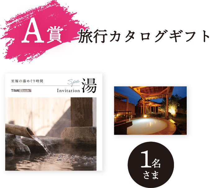 A賞 旅行カタログギフト 1名さま