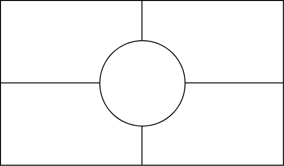 十字+日の丸構図イメージ