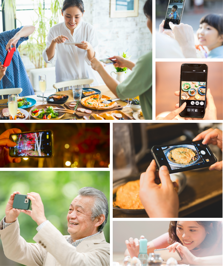 スマホカメラを使用しているシーン