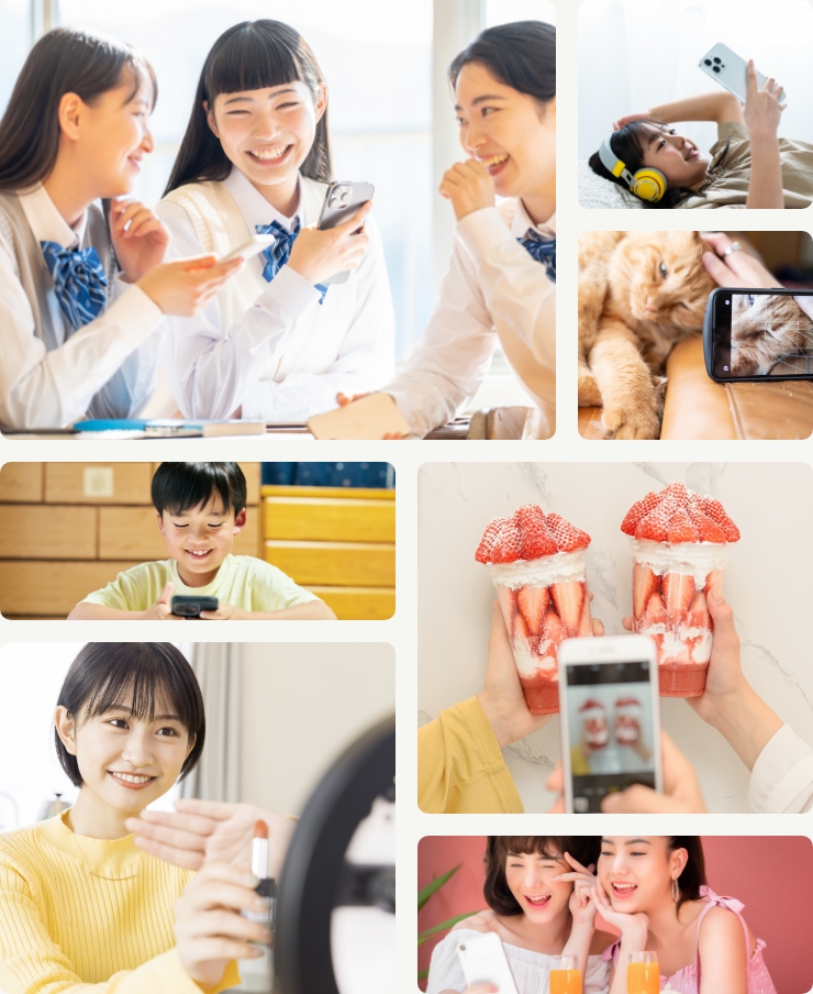 スマホを楽しむシーン
